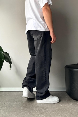 Flaw Çizgi Detay Baggy Jean Siyah Siyah