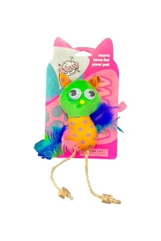 Nunbell Kedi Oyuncağı Wow Kumaş Renkli Tüylü Kuş