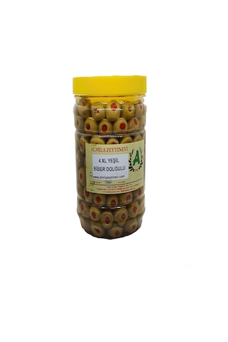 Almila Zeytinevi Biber Dolgulu 4XL Yeşil Zeytin 1 KG
