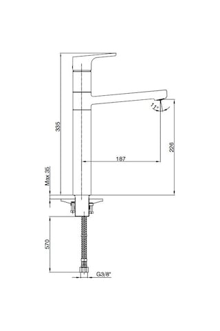 Eca Luna Yüksek Tip Lavabo Bataryası 102108949