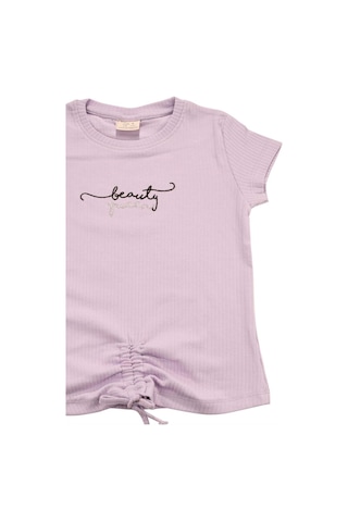 Nakışlı Fitilli Beauty Queen Tshirt Lila 001