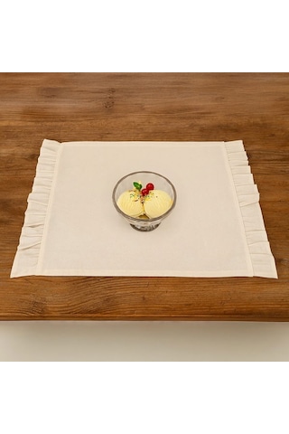 Evidea Soft Fırfırlı 2'li Amerikan Servis - Ekru - 35x50 Cm Ekru