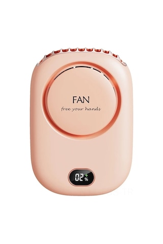 Hfambition Hafif Boyun Asılı Usb Fanı - 3 Vitesli, Düşük Gürültü 36db , 2000mah Pil, Masaüstü/bel Uyumlu - Pembe