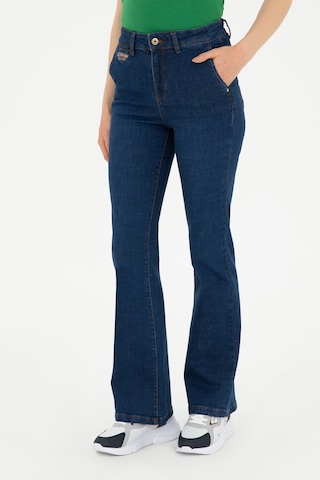 U.S. Polo Assn. Kadın Mavi Slim Flare Fit Jean Pantolon 50280335-DN0022