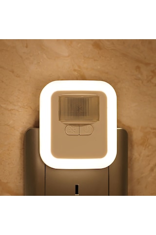 Qingmipy Hareket Algılayıcı Led Gece Lambası, Parlaklık Ve Süre Ayarlı, Anahtarlı, 110-240v, Ev Dekoru, Odalar Ve Koridorlar İçin Küçük Avrupa Tipi