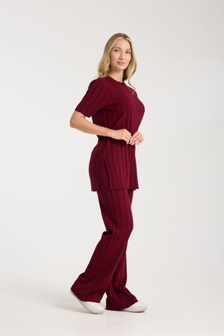 Çizgili Relax Fit İkili Takım Dnv-000019 Bordo