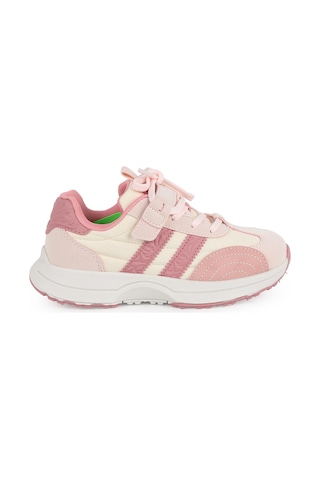 Pepino Çocuk Spor Ayakkabı Yan Çizgili Cırt Cırtlı Klasik Bağcıklı Hafif Esnek Kalın Taban Günlük Sneaker 2341 Pudra-pembe