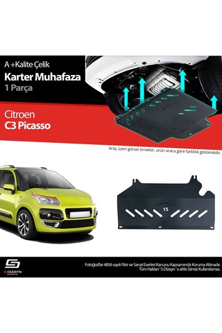 S-dizayn Citroen C3 Picasso Çelik Karter Muhafaza 2009-2012 A+ Kalite