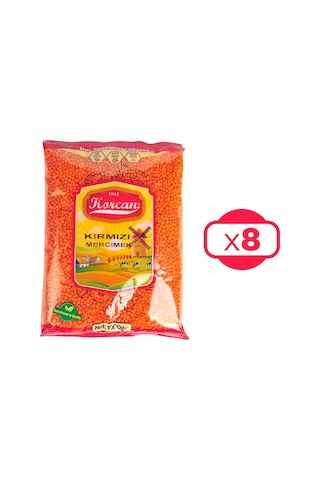 Korcan Kırmızı Mercimek 8 x 1 KG