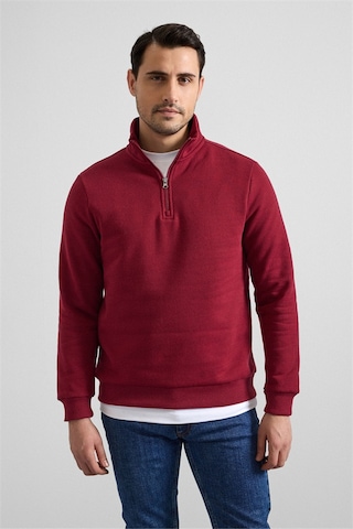 Süvari Koyu Bordo Regular Düz Yarım Balıkçı Yaka Sweatshirt Ssw2013700001-k09 Koyu Bordo
