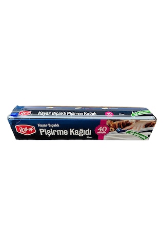 Roll-up Kayar Bıçaklı Beyaz Yağlı Fırın Tepsi Pişirme Kızartma Kağıdı 10'lu 37 CM x 40 M