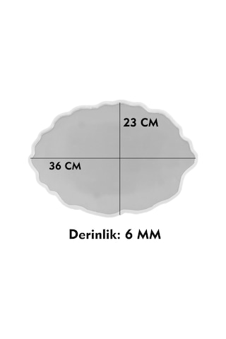 Epoksi Silikon Kalıp Söz Ve Nişan Tepsi Kalıbı Oval Düzensiz Dalgalı Tepsi Seti 2 Li