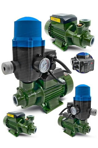 Alman Su Pompası Bakır Sargı 0.70 Hp 0.55 Kw Paket Hidrofor Otomatik Sistem Su Pompası Qb60 Hediyeli