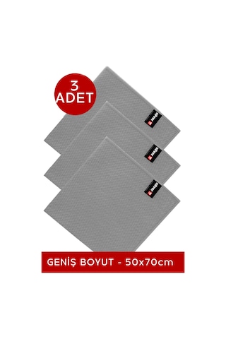 Silver Home Mikrofiber Baklava Desen Kalın Dokulu Cam Bezi 3lü 50 x 70 CM