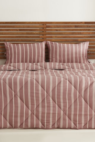 Karacahome Sarah Anderson Barlet Çift Kişilik Comfort Uyku Seti Çizgili Bordo