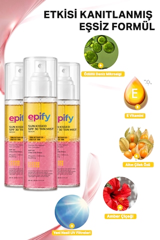 Epify Sun Kissed Spf 30 Mist Spray, 30 Faktör Self Tanning Spray, Bronzlaştırıcı Spray
