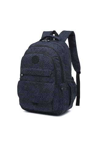 Smart Bags Büyük Boy Laptop Bölmeli Çok Cepli Su Geçirmez Krınkıl Kumaş Lise Okul Çantası Puantiye Siyah