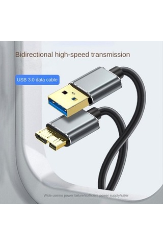 Qingmipy Usb3.0 Mikro Veri Kablosu, 1m Uzunlukta, Cep Diski Kutusu Ve Dizüstü Bilgisayarlar İçin Hızlı Transfer Kablo