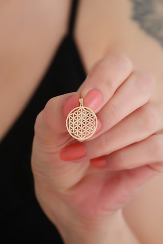 Bayar Gold 14 Ayar Altın Yaşam Çiçeği Kolye Ucu 1,7 Cm Sarı Altın