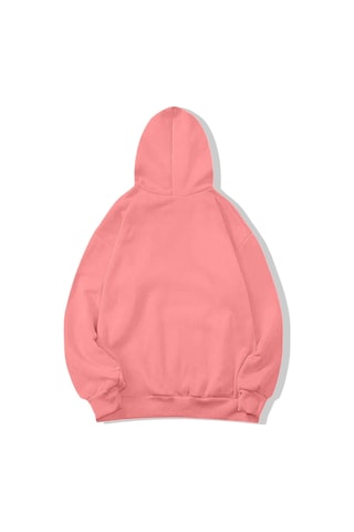 Brz Collection Unisex Oversize Spider Kristal Taş Baskılı Hoodie Pembe Pembe