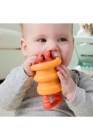 Fisher-price Jhb54 Deniz Dostları 2in1 Silikon Çıngırak - Jhb55 - Jhb56 - Jhb57 Turuncu