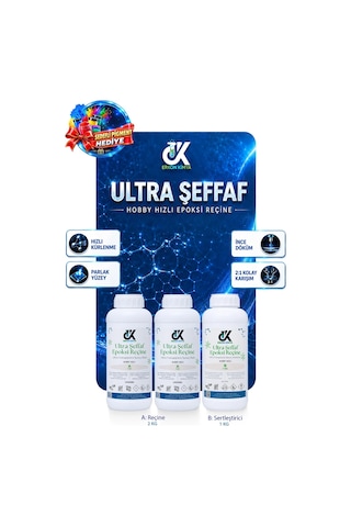 Erkon Kimya Ultra Şeffaf Hızlı Hobby Epoksi 3 Kg
