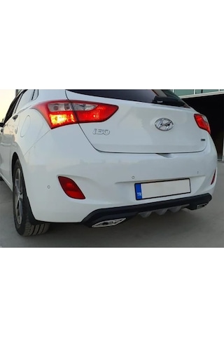 Hyundai İ30 Difüzör Difizör Siyah + Kare Egzoz Görünüm C Tip Uyumlu
