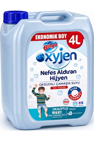 Bingo Oksijenli Çamaşır Suyu Okaliptus Kokulu 4 Lt X 2 Adet 2'li Set
