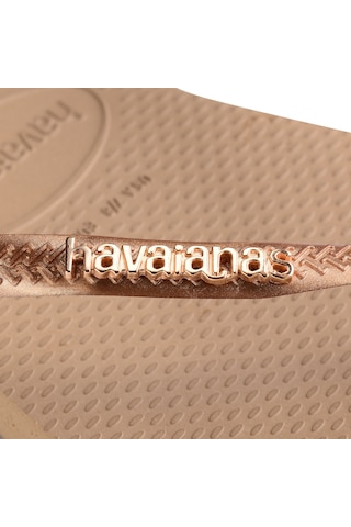 Havaianas Slım Logo Metallıc Parmak Arası Terlik 4119875 4119875 3581 Pembe Altın