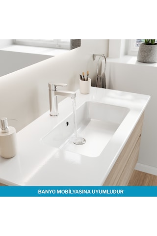 Isvea Sistema T-flat Slim İnce Formlu Lavabo 101 X 46,5 Cm Beyaz Beyaz