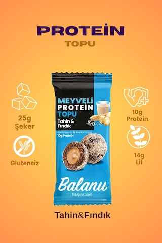 Meyveli Tahinli & Fındıklı Protein Topları 55gr X3 Adet