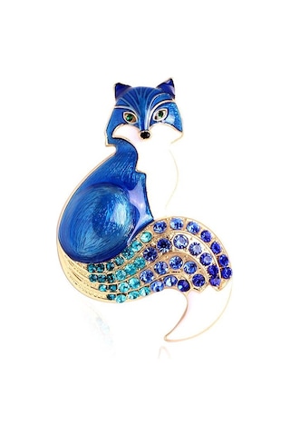 1 Adet Kadınlar İçin Yapay Elmas Emaye Tilki Broşları Hayvan Parti Günlük Broş İğneleri Hediyeler Turuncu