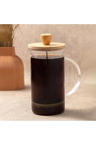 The Mia Bambu Kapaklı French Press 350 Ml Cam0327 Renkli