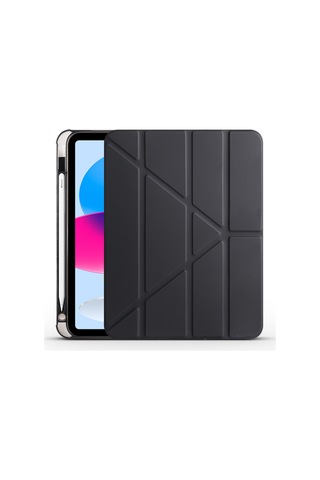 Apple Uyumlu iPad, 10.9 2022 (10.Nesil) Kılıf Tri Folding Kalem Bölmeli Standlı