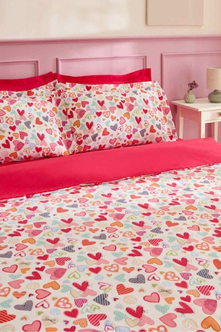 Kaşmir Home Sarah Anderson Amour Glow Kalp Desenli Çift Kişilik Nevresim Takımı Multicolour