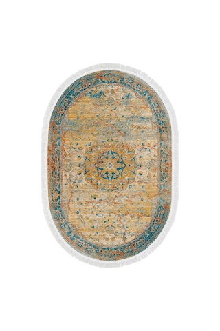 Eko Trend Djt Yıkanabilir Kaymaz Taban Oval 3 Lü Yatak Odası Takımı P1356 Vintage Turkuaz