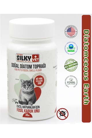 Silky Vet+ Kedi Bit Pire Parazit Engelleyici Doğal Diotom Toprağı 30 G