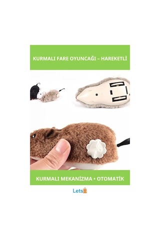 Kurmalı Kedi Eğitim Oyuncağı Refleksleri Geliştiren Eğlenceli Fare