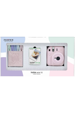 Fujifilm Instax Mini 12 Fotoğraf Makinesi + 10'lu Film + Mandal Pembe