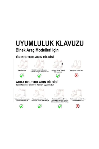 Dacia Sandero 2022 Lüx Yarı Deri Oto Koltuk Kılıfı Ön Arka Takım İstanbul Serisi Siyah Kırmızı