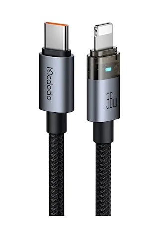 Mcdodo CA-6940 1.2 M Type-C To Lightning 36 W Şeffaf Işıklı Kablo