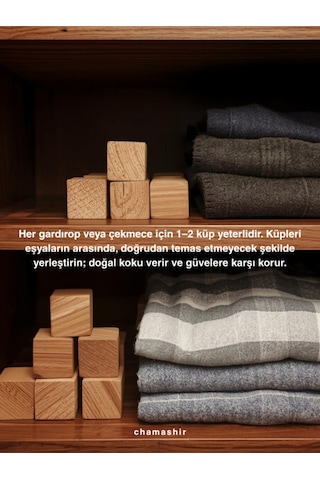 Doğal Güve Kovucu Sedir Ağacı Küpü 30'lu Paket Doğal Naftalin Alternatifi