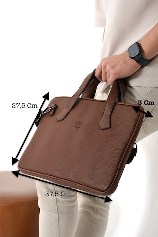 Westpolo Vegan Deri Unisex Laptop, Evrak Çantası - 6078 Taba