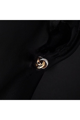 Bilezikci Düğüm Taşsız Altın Klipsli Küpe 14adkp174