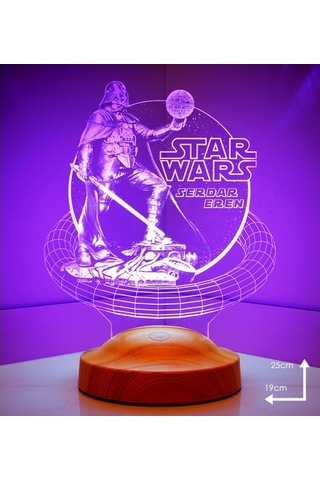 3D Star Wars Darth Vader Kişiye Özel Hediye 3D Led Lamba