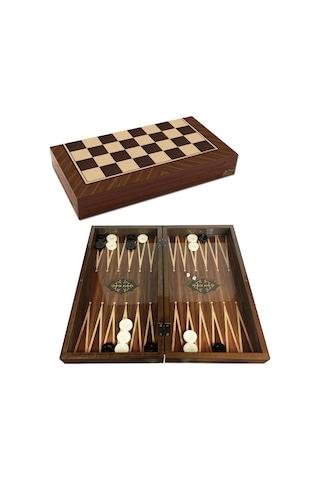 Star Antik Ceviz Tavla Ve Satranç Takımı