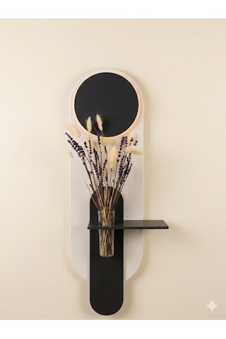 Petunya Ahşap Pilli Ledli İskandinav Tarzı Salon Duvar Rafı Modern Çiçeklik 27 X 90 Cm Paris Grisi - Antrasit
