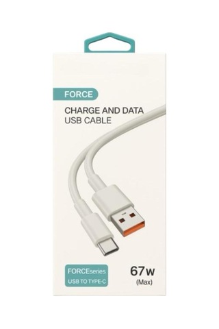 100 Cm Usb Type-c Şarj Ve Data Kablosu 67w Max Destekler - Beyaz- Tek Ebat