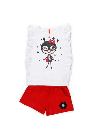 Bug Love Kız Çocuk Şort Takım-beyaz Beyaz