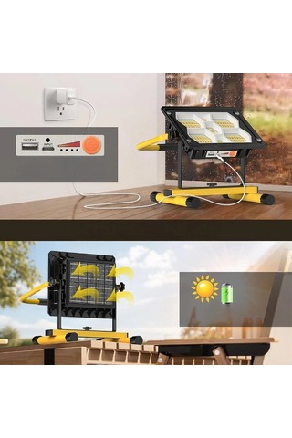 Güneş Enerjili 400 Ledli Powerbank Projektör Renk